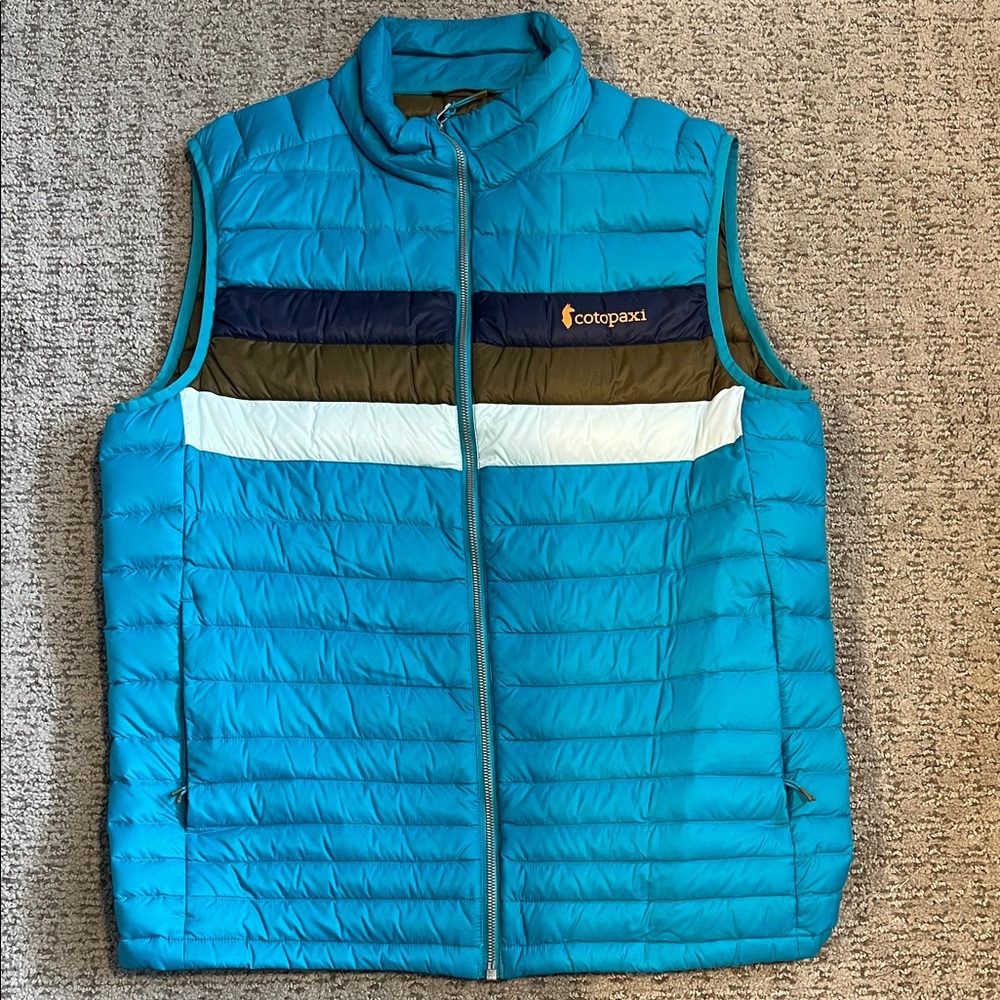 Cotopaxi Turquoise and Navy Puffer Vest